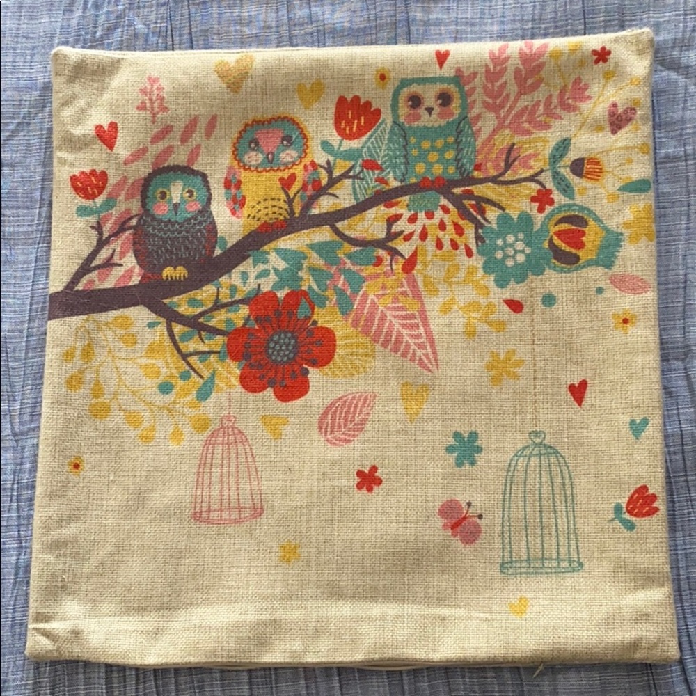 2 Owl Pillow Covers 17x17 in square